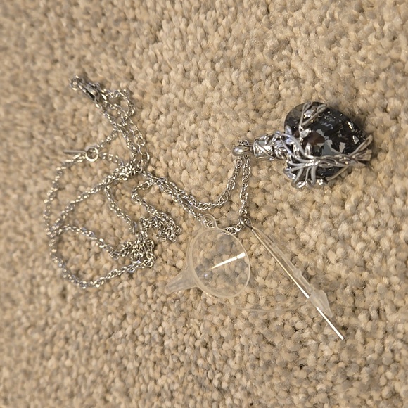 Heart Tree of Life Urn Necklace for Ashes Silver Stainless Steel Black Crystal - Picture 4 of 4